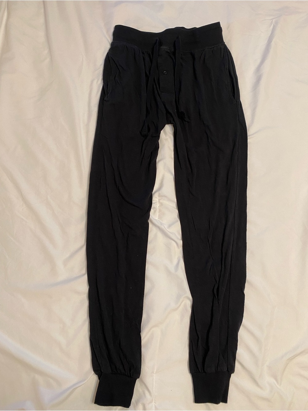 Men's Hanes Navy Jogger Lounge Pants with Drawstring Waist